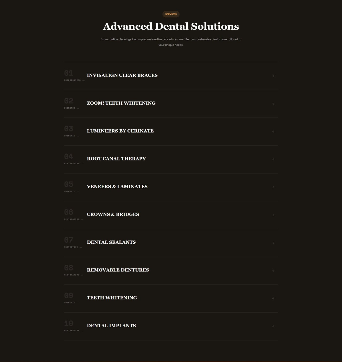 HB Dentist — full website screenshot
