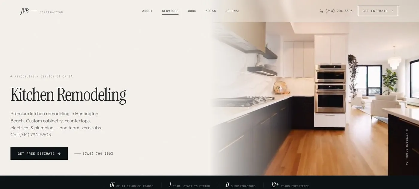 JVB Construction website