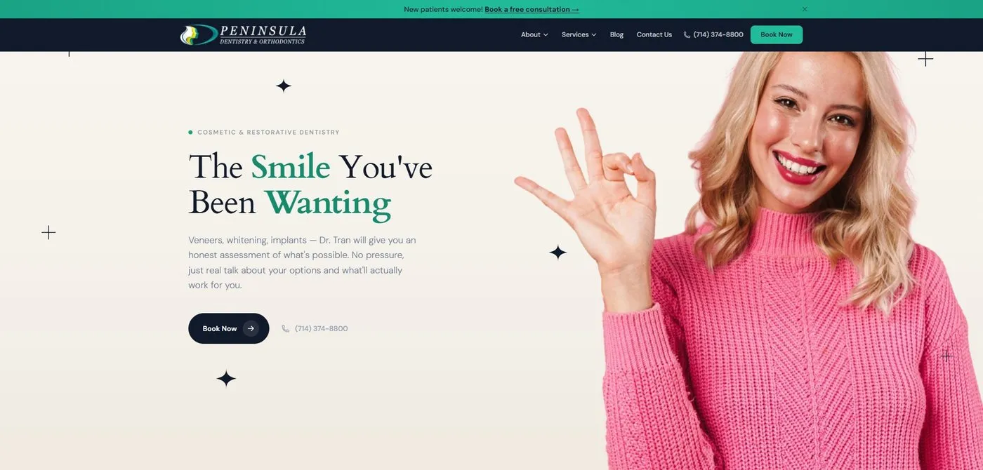 Peninsula Dentistry website