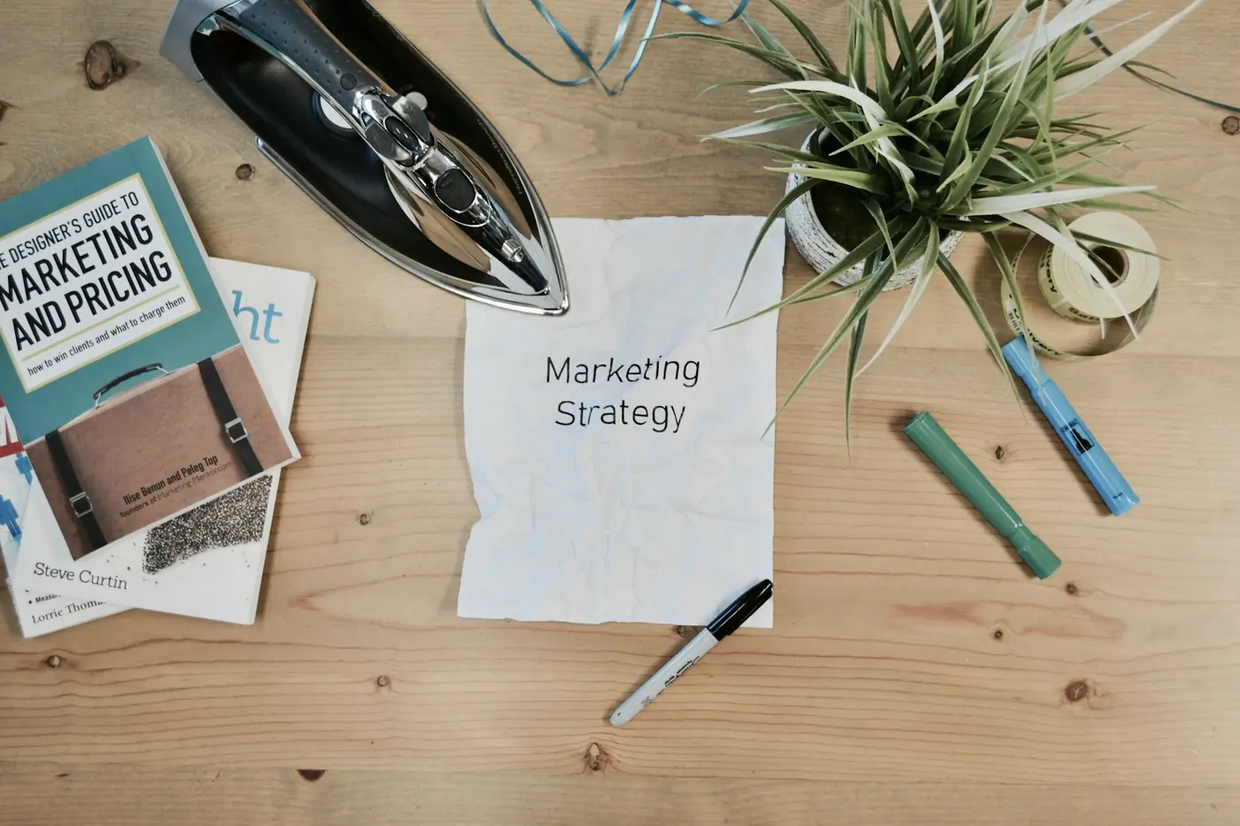 A marketing strategy document with tools for planning